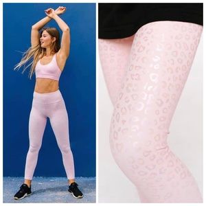 ZYIA Leopard Unicorn Light N Tight Hi-Rise 7/8 24” Leggings in Pink Size 8 / 10